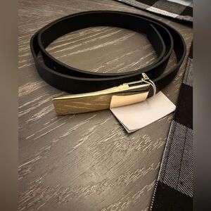 Zara Black Belt with Gold Buckle
